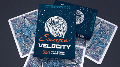 PlayingCardDecks.com-Escape Velocity Blue Playing Cards Cartamundi