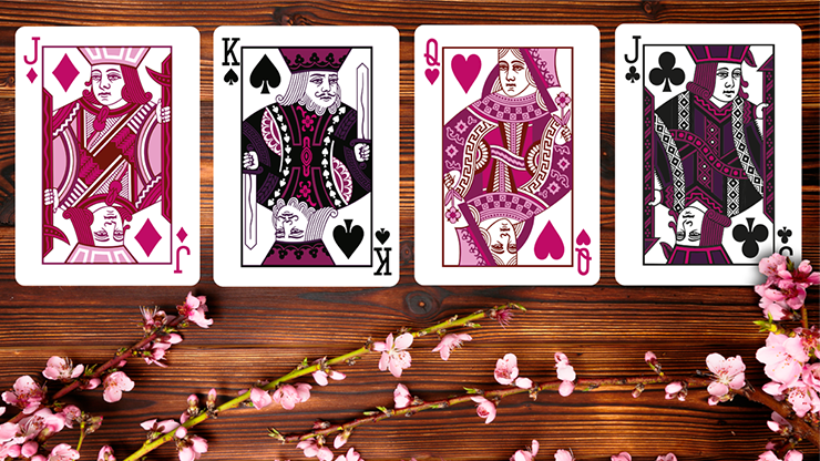 PlayingCardDecks.com-Leaves Summer Pink Playing Cards WJPC