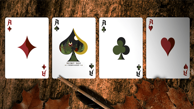 PlayingCardDecks.com-Secret Tale of Robin Hood Black Owl Playing Cards WJPC