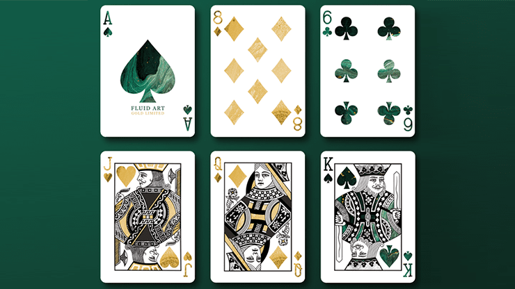 PlayingCardDecks.com-Fluid Art Green Luxury Playing Cards TCC