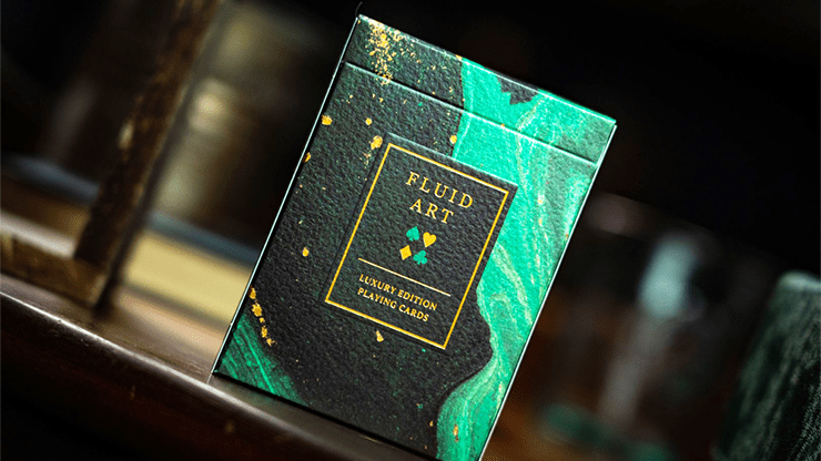 PlayingCardDecks.com-Fluid Art Green Luxury Playing Cards TCC