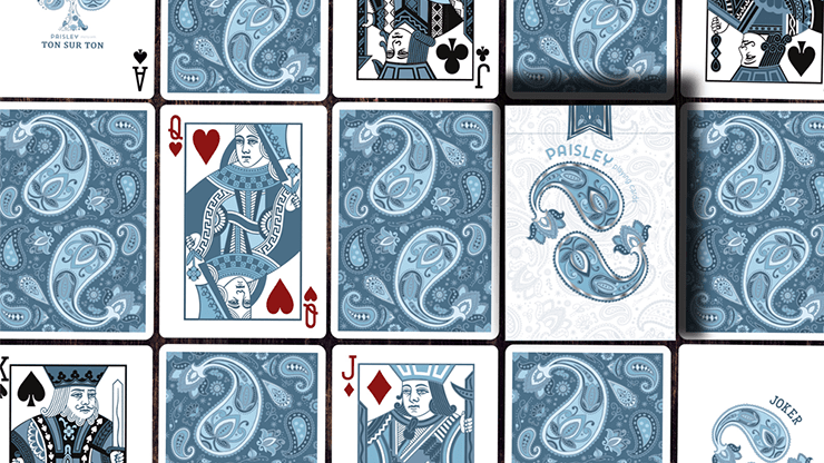 PlayingCardDecks.com-Marked Paisley Ton sur Ton Poudre Blue Playing Cards LPCC