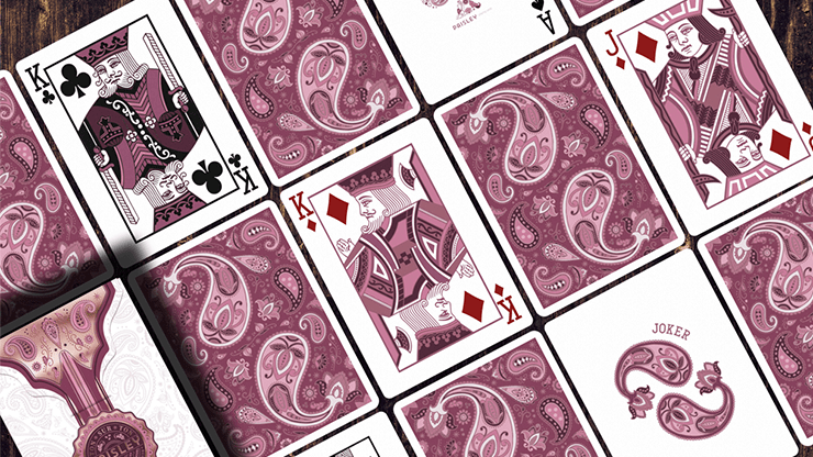 PlayingCardDecks.com-Marked Paisley Ton sur Ton Poudre Rouge Playing Cards LPCC