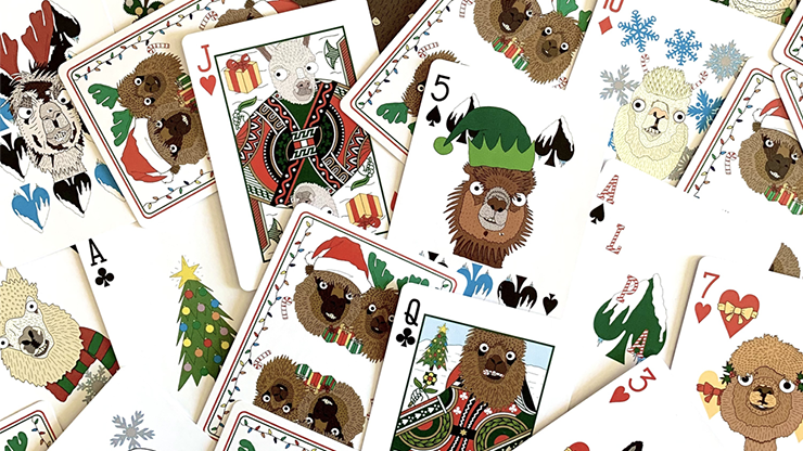 PlayingCardDecks.com-Alpaca Christmas Playing Cards MPC