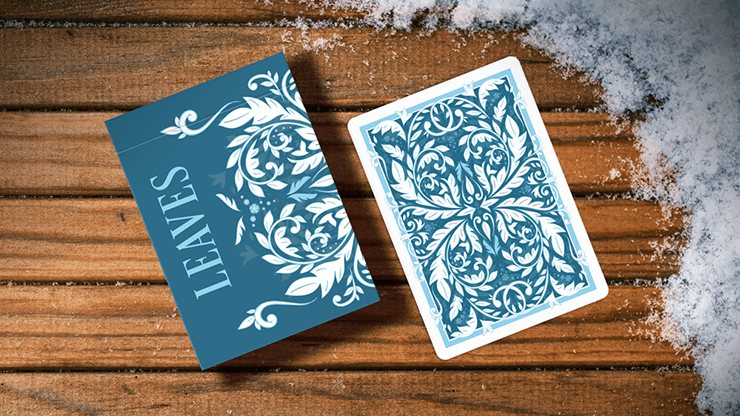 PlayingCardDecks.com-Leaves Winter Blue Playing Cards DCHC