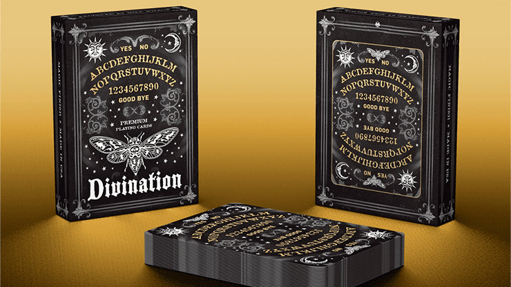 PlayingCardDecks.com-Divination Black Playing Cards by Midnight Cards LPCC