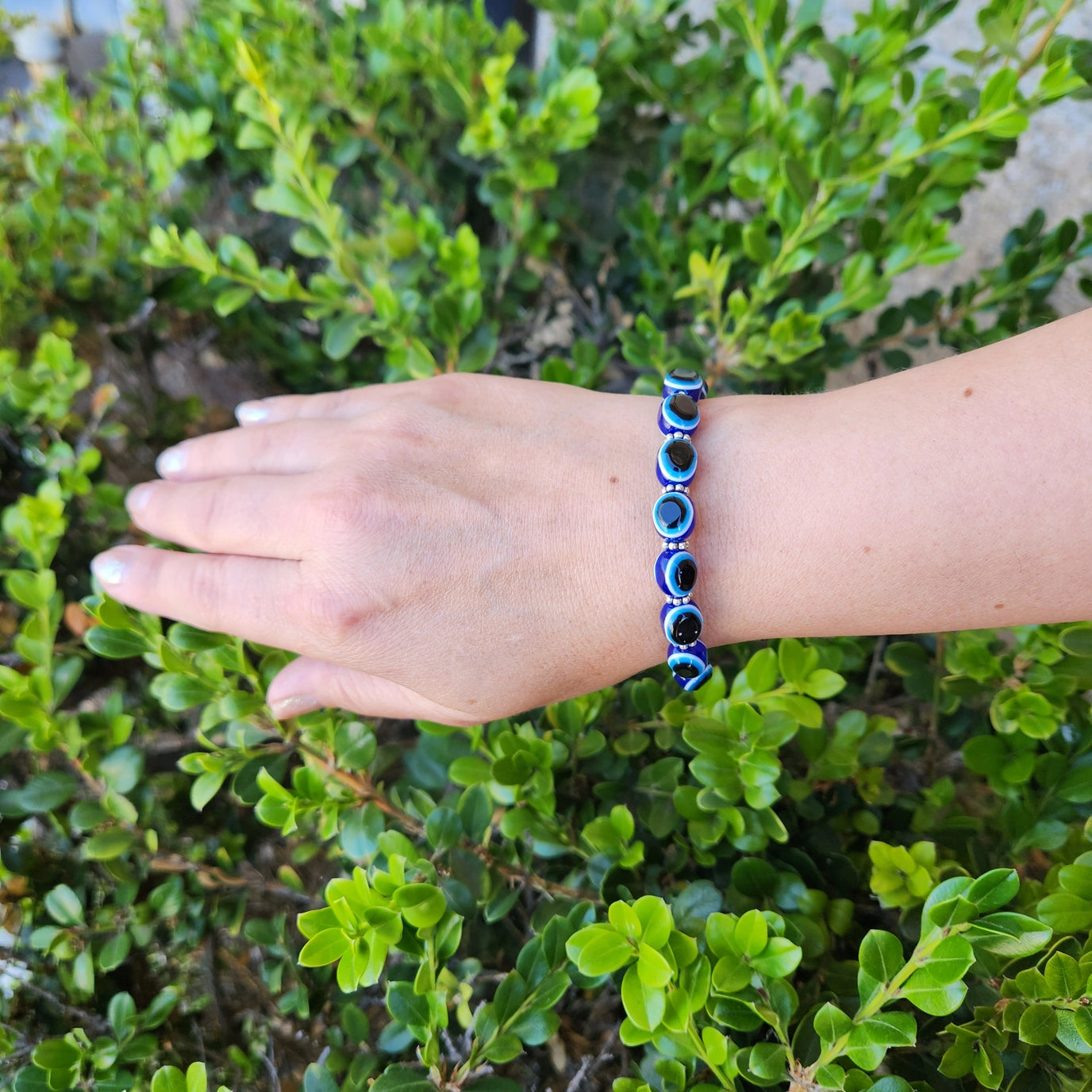 Evil Eye Blue Beaded Bracelet