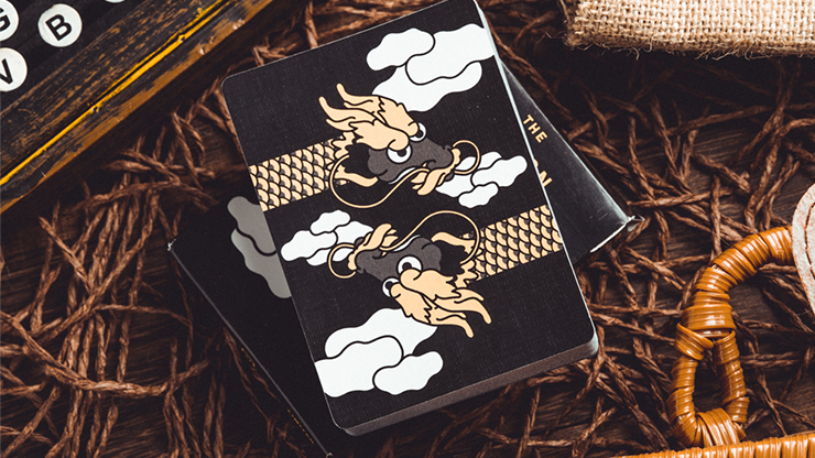 The Dragon Black Gilded Playing Cards