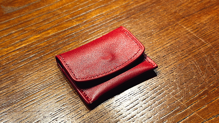 The Cowhide Coin Wallet by Bacon Magic -  Red