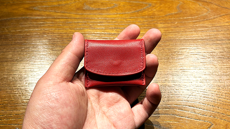 The Cowhide Coin Wallet by Bacon Magic -  Red