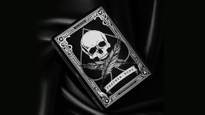Feather and Bone Chrome Skull Playing Cards - Black