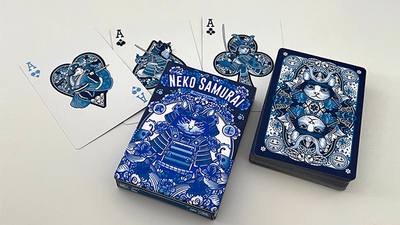 Neko Samurai Playing Cards - Blue