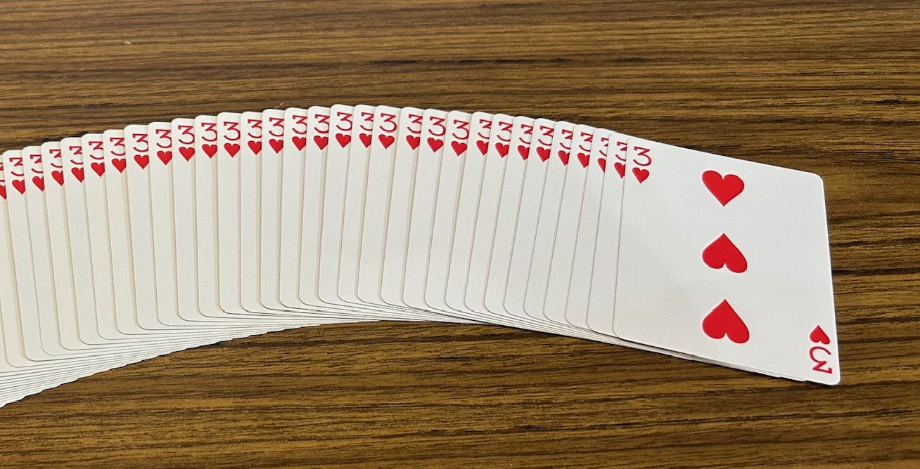 Red One-Way Forcing Deck - 3 of Hearts