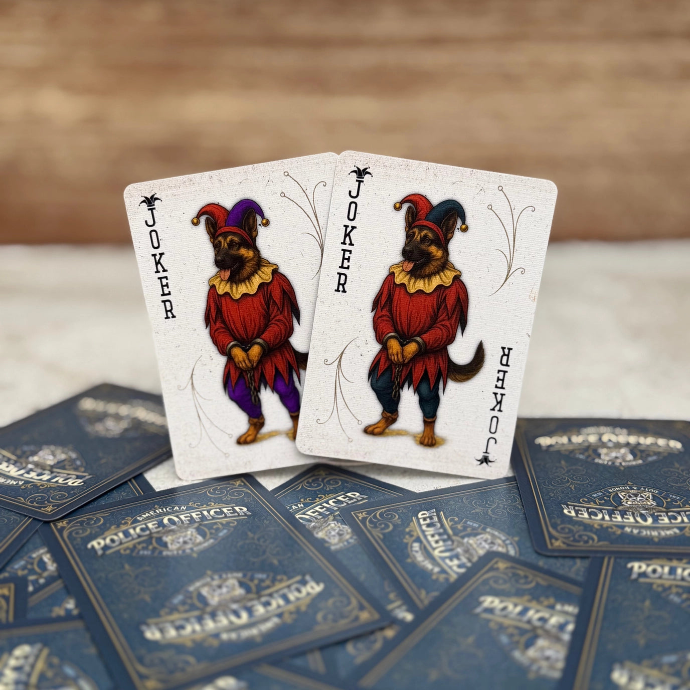 Police Officer Playing Cards