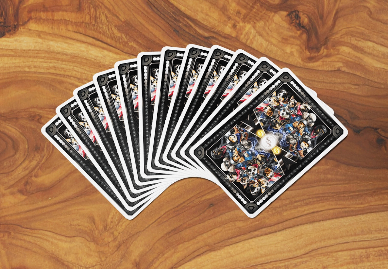 Biker Dogs Playing Cards