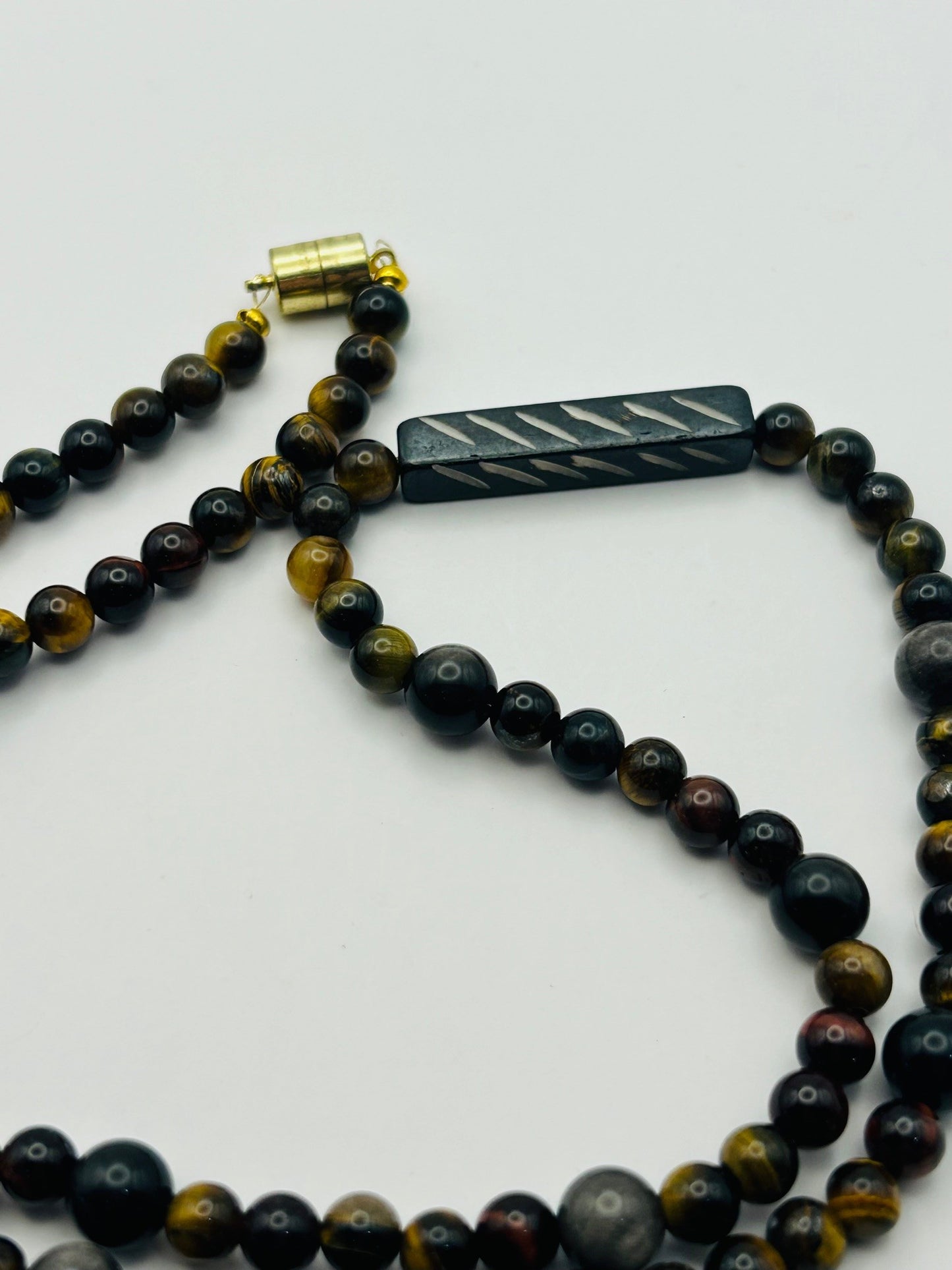 Triple Tiger’s Eye Homemade Necklace