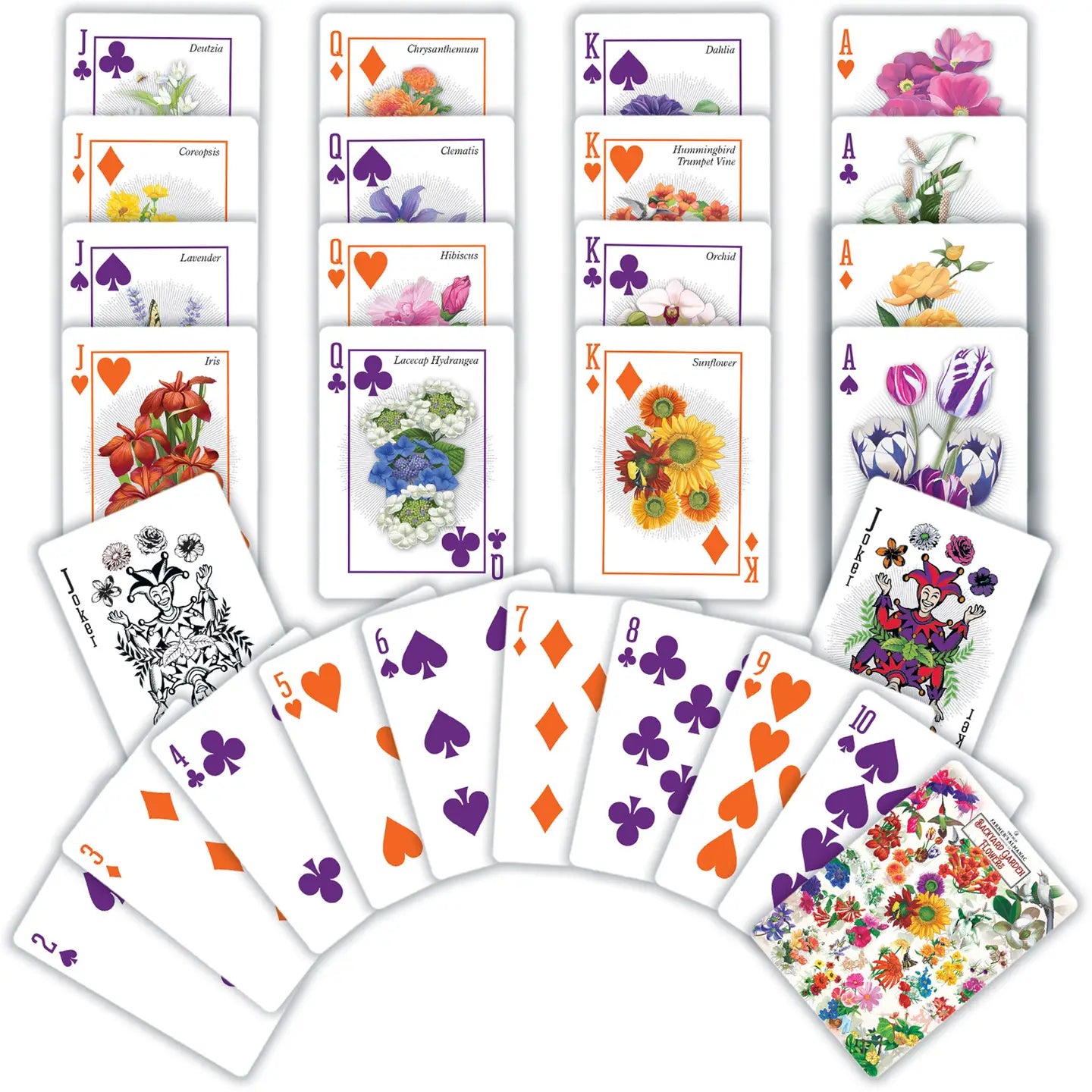 Farmer's Almanac - Backyard Garden Flowers Playing Cards by Masterpieces
