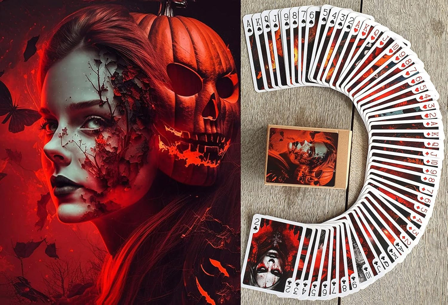 Gothic Halloween Playing Cards by FlonzGift