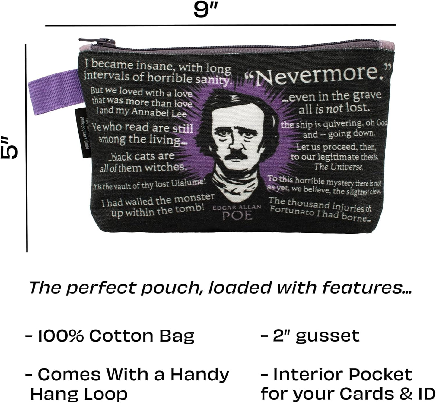 Edgar Allan Poe Zipper Bag
