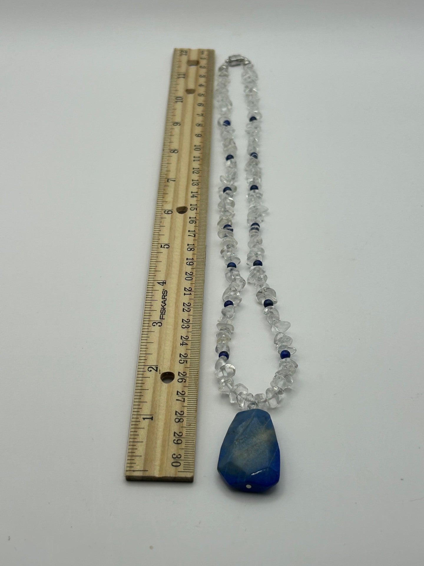 Lapis Lazuli pendant with Clear Quartz Handmade Necklace