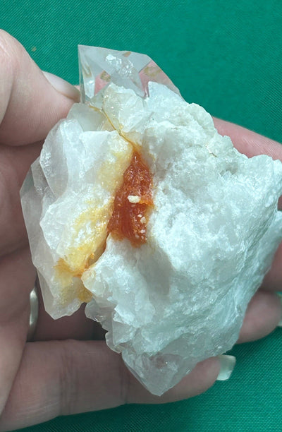 Clear Quartz Cluster with Iron Oxide Inclusions