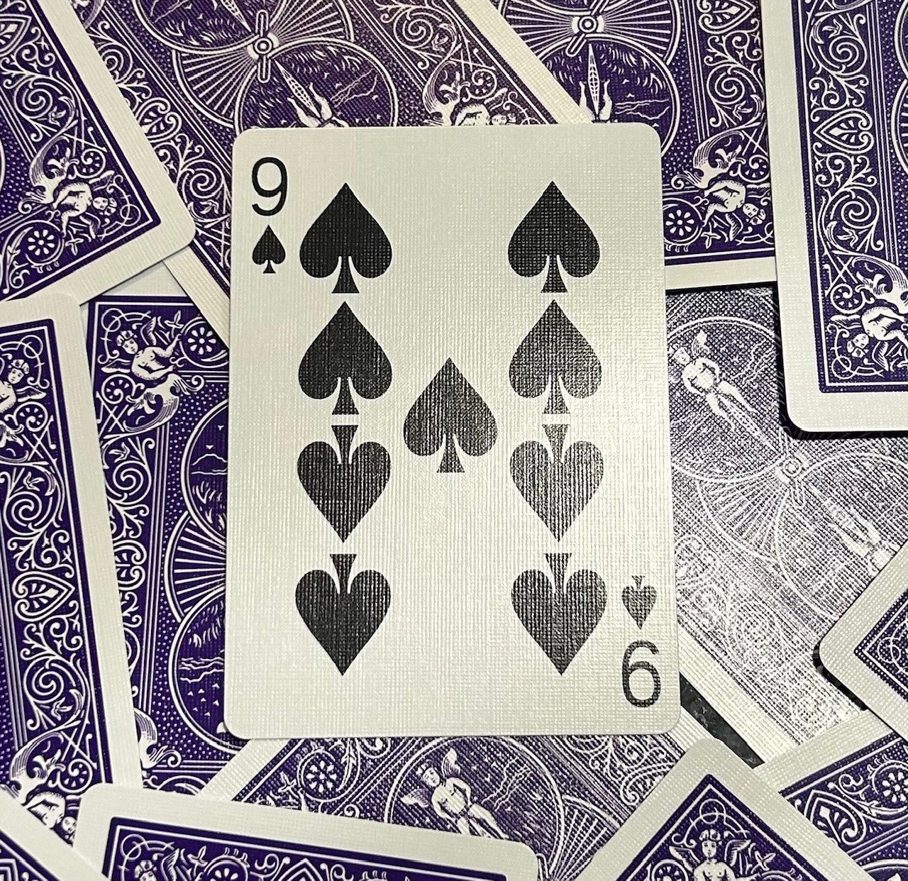 Purple One-Way Forcing Deck - 9 of Spades