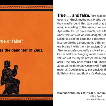 What Do You Know About Greek Mythology? Knowledge Cards