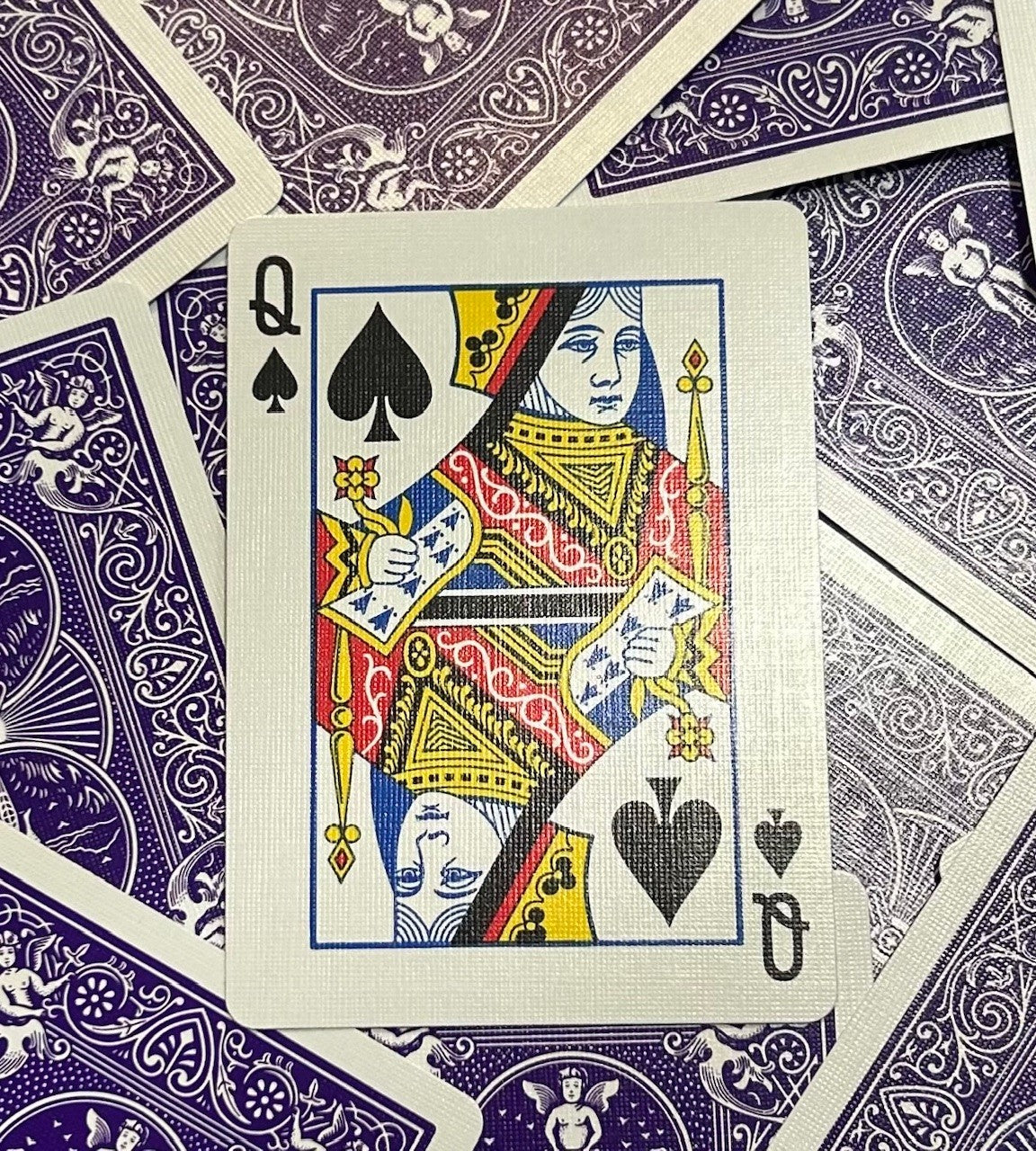 Purple One-Way Forcing Deck - Queen of Spades