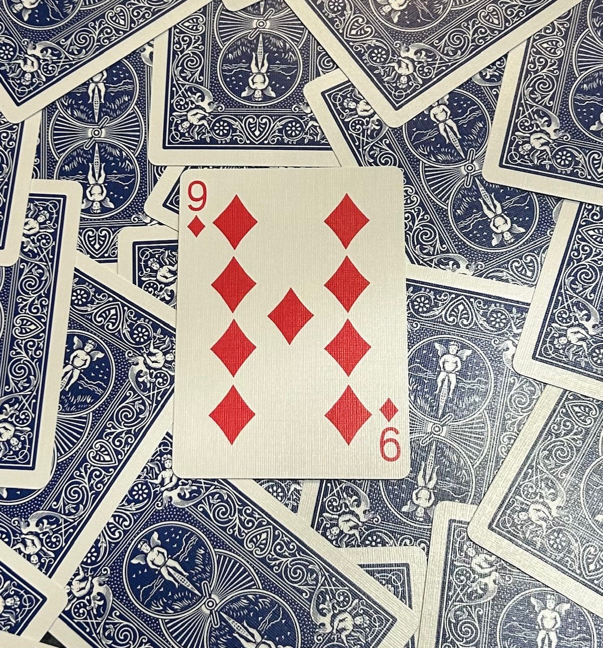 Blue One-Way Forcing Deck - 9 of Diamonds