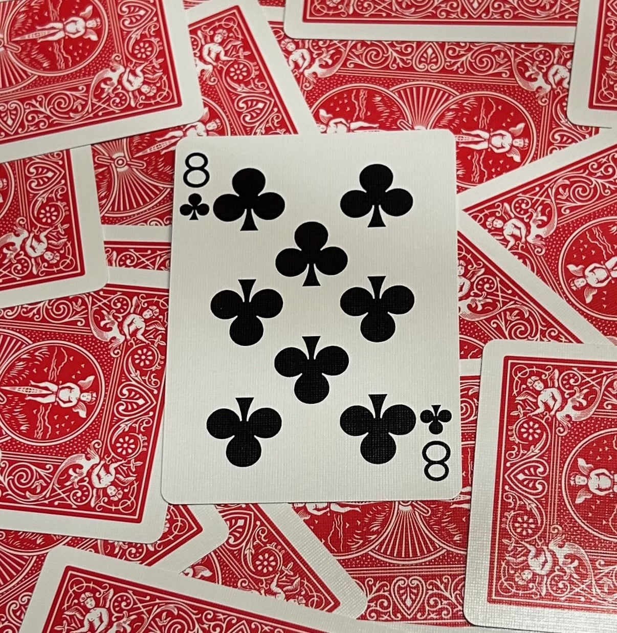 Red One-Way Forcing Deck - 8 of Clubs