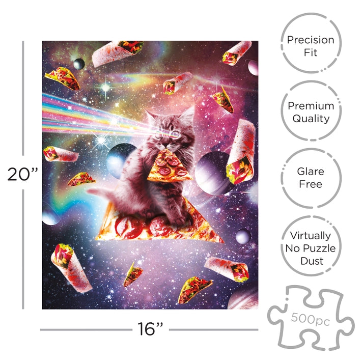 Galaxy Cat Pizza 500 Piece Jigsaw Puzzle