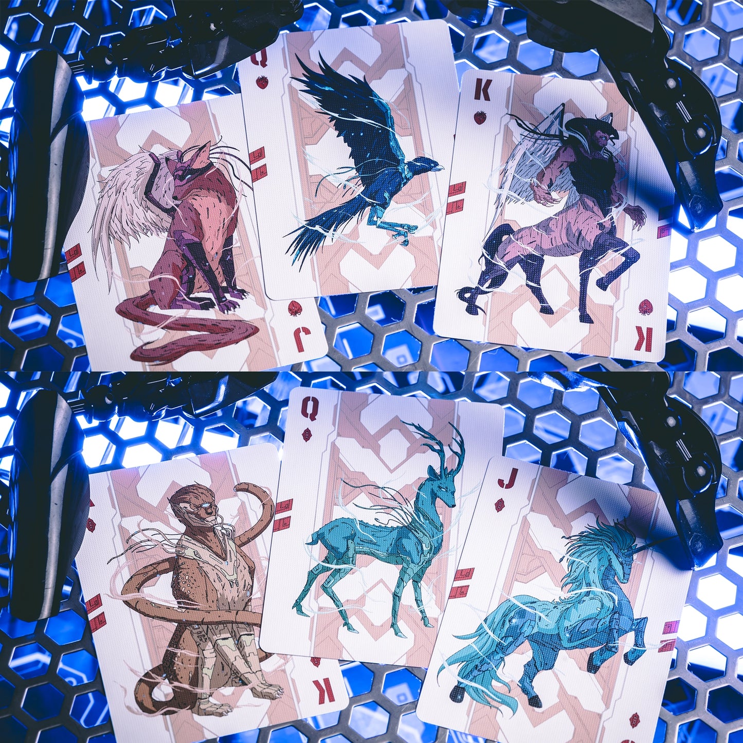 Cyberpunk Mythos Playing Cards - Red