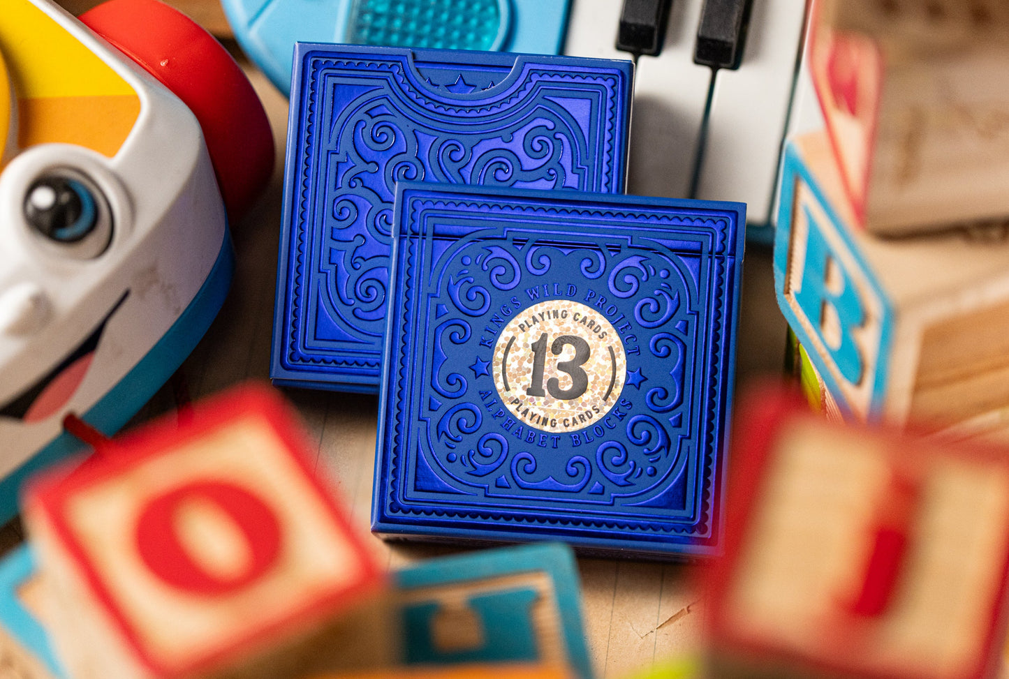 Alphabet Blue Block Playing Cards by Kings Wild Project