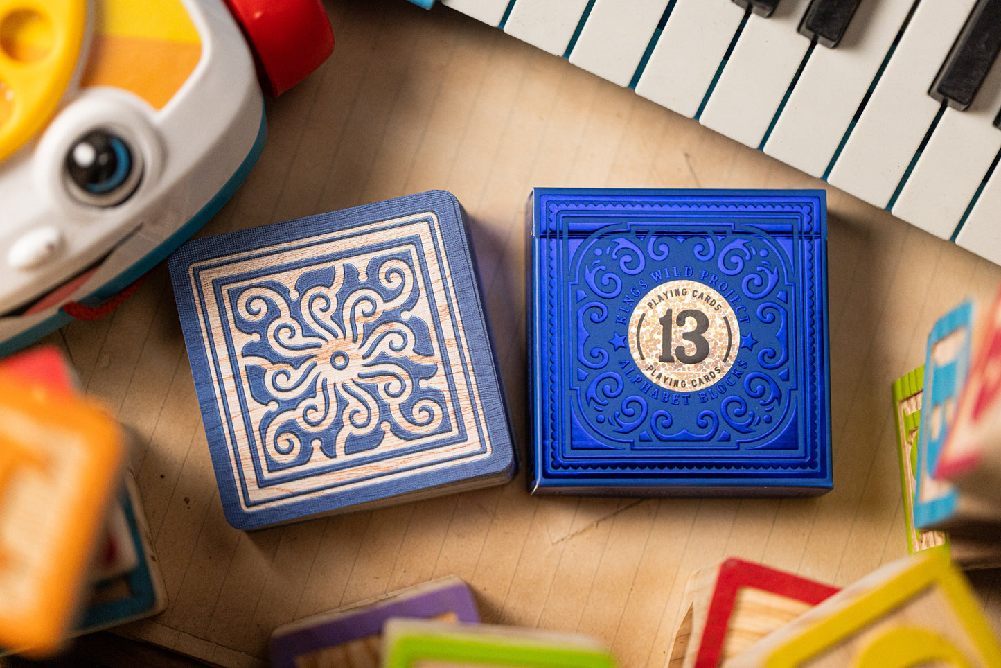 Alphabet Blue Block Playing Cards by Kings Wild Project