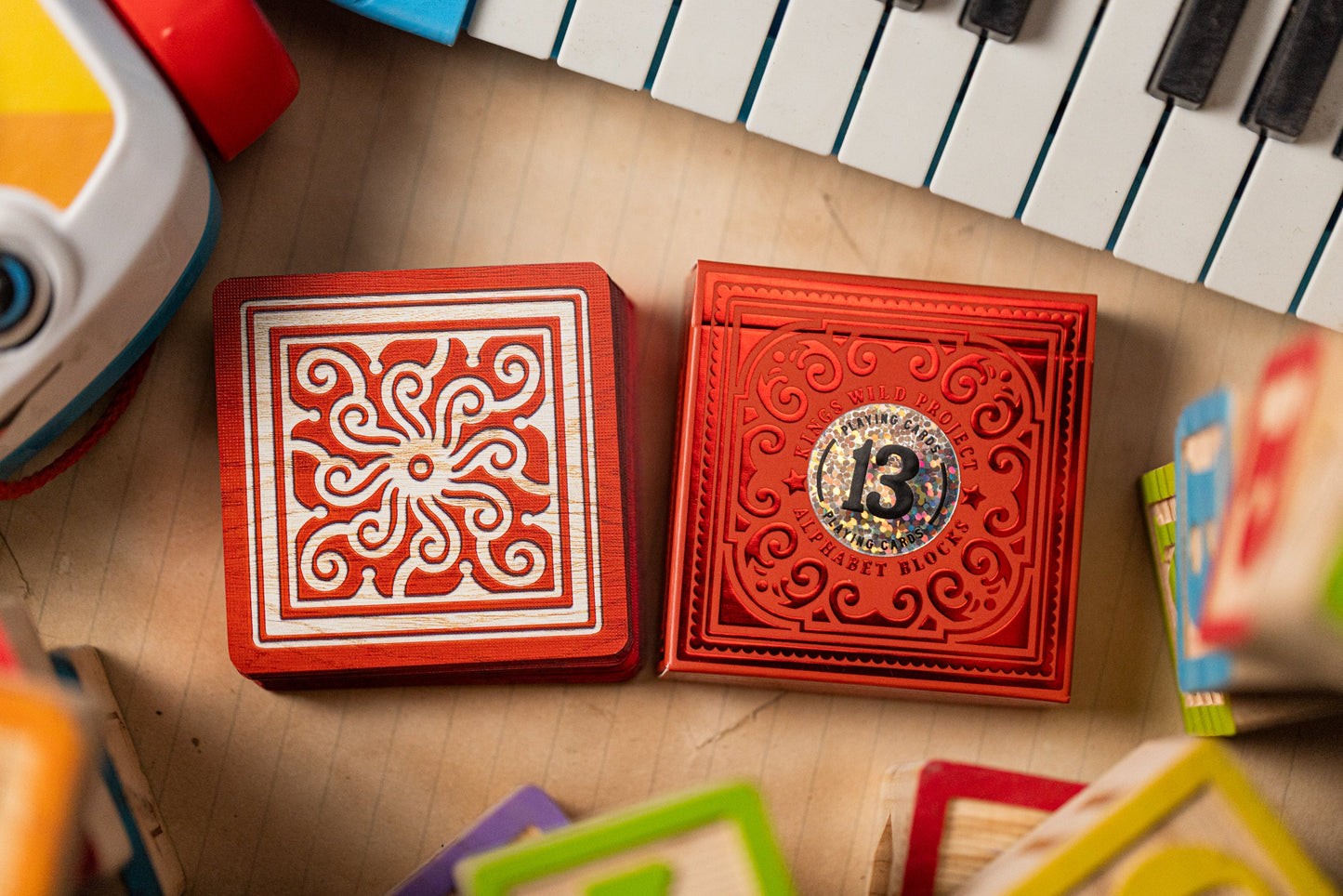 Alphabet Red Block Playing Cards by Kings Wild Project