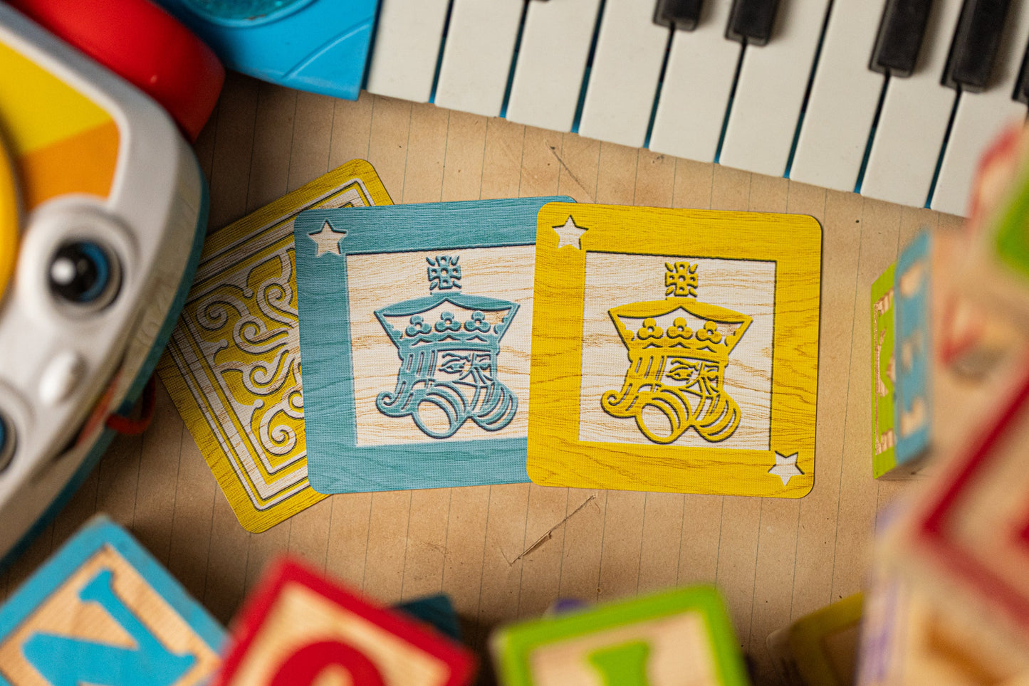 Alphabet Yellow Block Playing Cards by Kings Wild Project