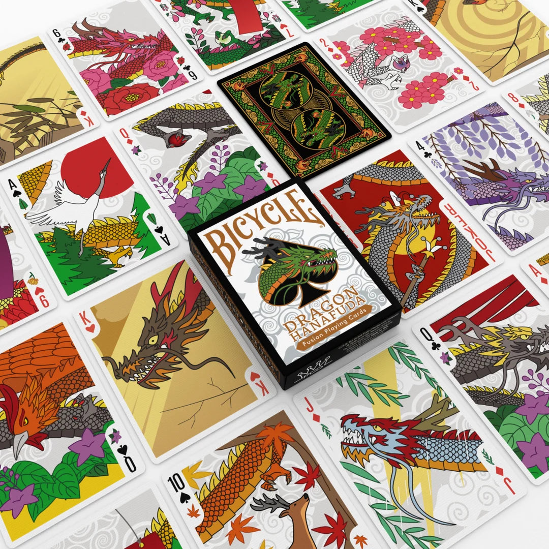 Bicycle Dragon Hanafuda Fusion Edition Playing Cards – Japanese-Inspired Deck for Poker, Rummy & Hanafuda Games