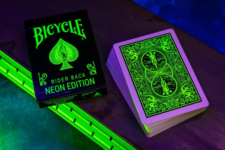 What Is Rider Back Bicycle Neon Rider Back Green-Glo Deck Playing Cards - Limited Edition ...