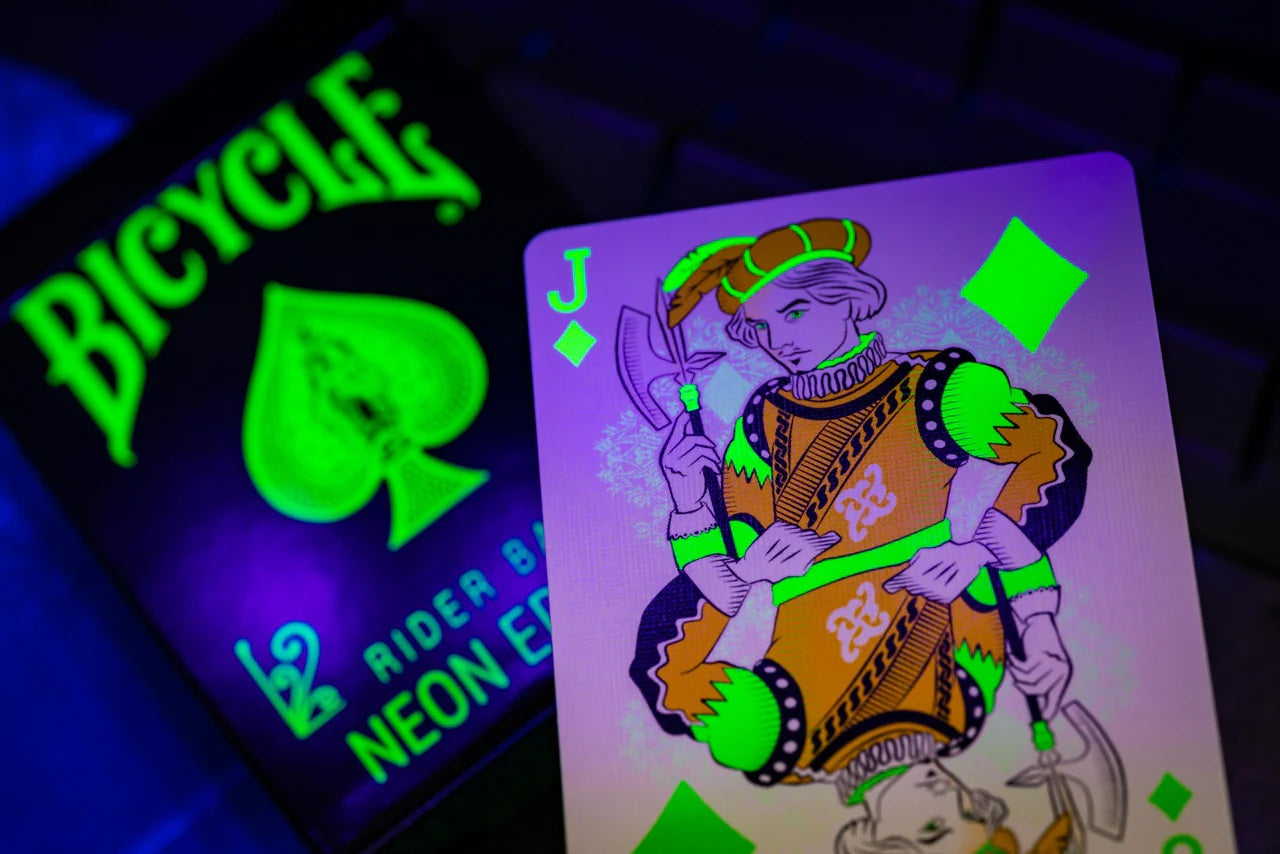 Bicycle Neon Rider Back Green-Glo Deck Playing Cards - Limited Edition