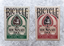 Gilded Snowman Back Red & Green Bicycle Playing Cards