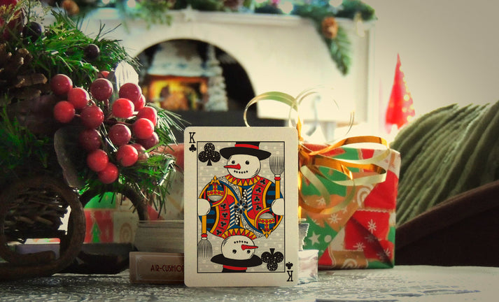 Snowman Back Limited-Edition Blue Bicycle Playing Cards ...