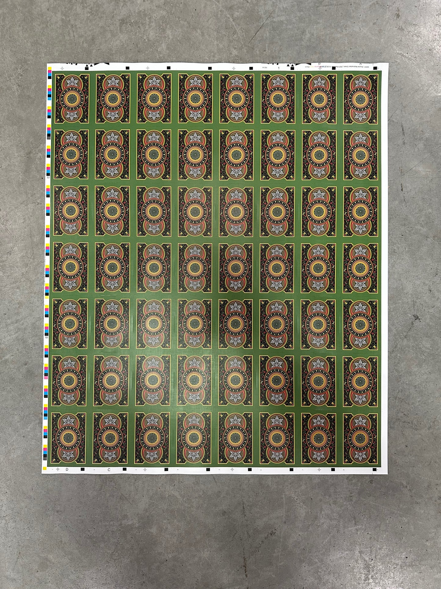 Uncut Sheet - Bicycle Nutcracker Green