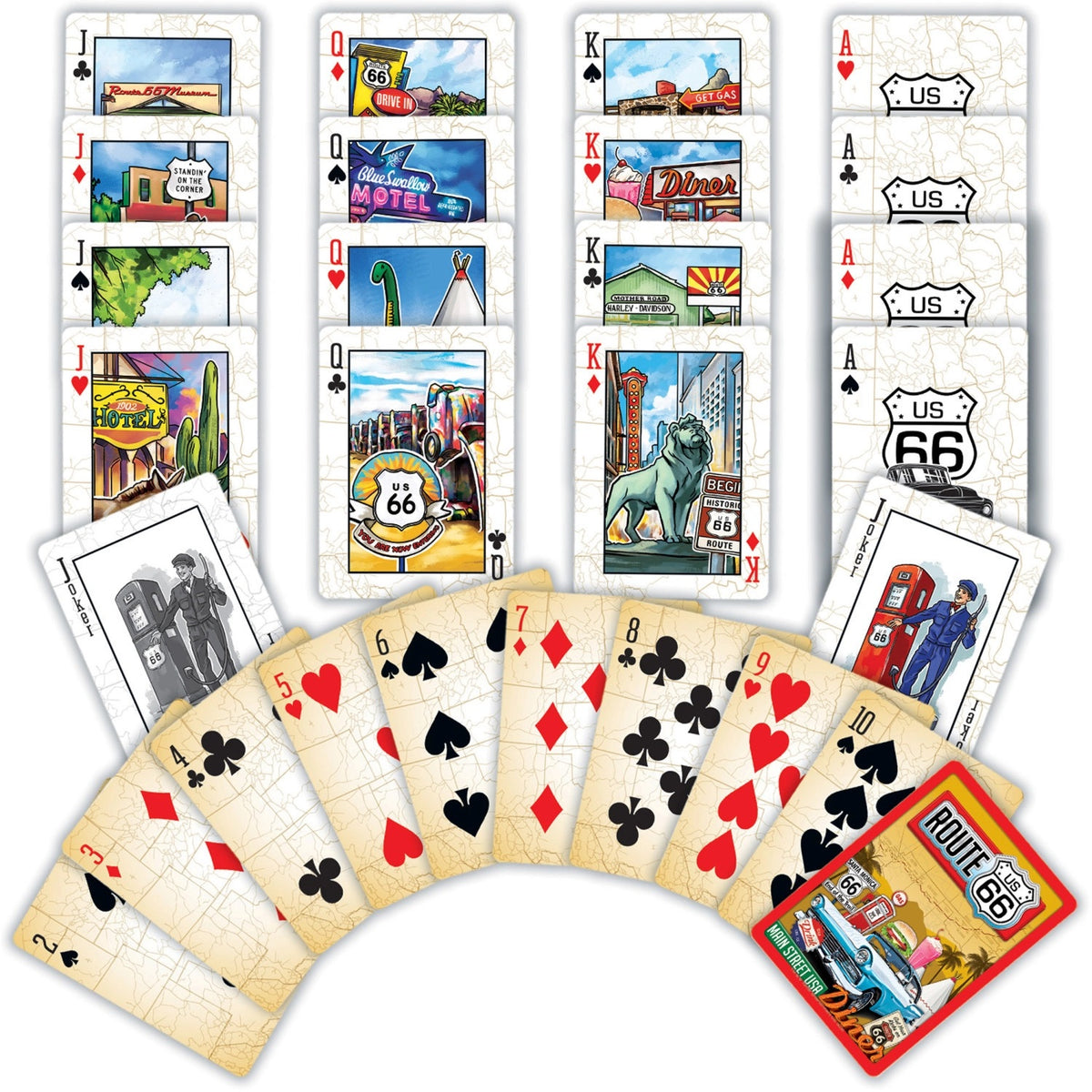Assorted Routh Cards Route 66 Playing Cards - Journey Through America's Highway ...