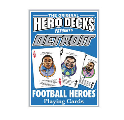 Detroit Football Heroes Playing Cards for Lions Fans
