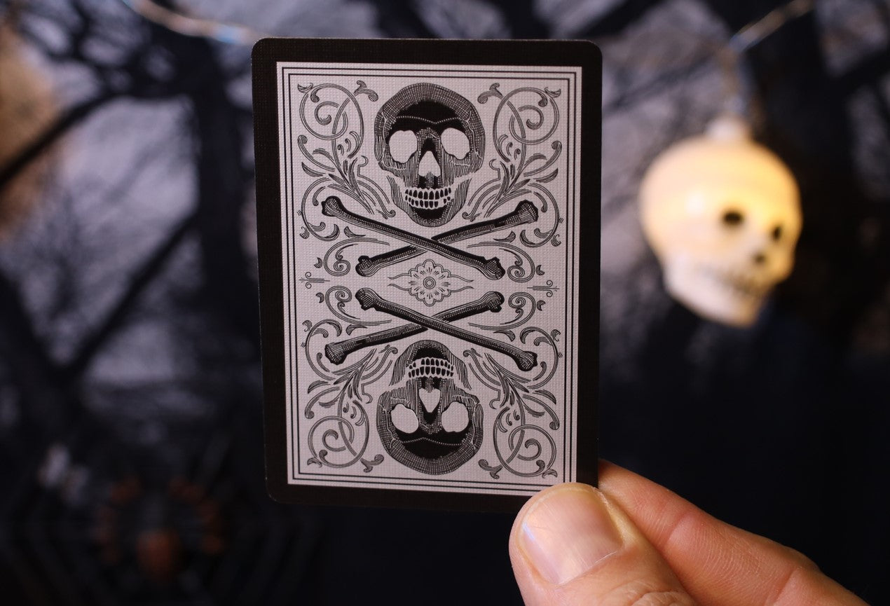 Skull Metallic Silver Bicycle Playing Cards