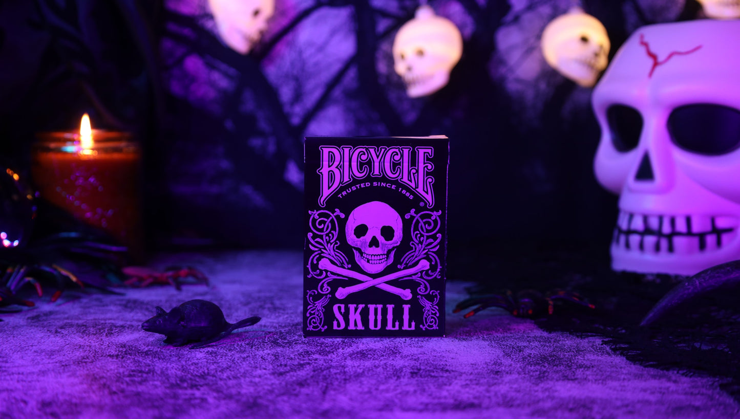 Skull Metallic Silver Bicycle Playing Cards