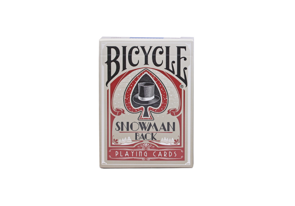 Snowman Back Red & Green Bicycle Playing Cards