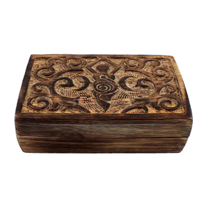 Earth Goddess Carved Wooden Box (6 X 4 in.)