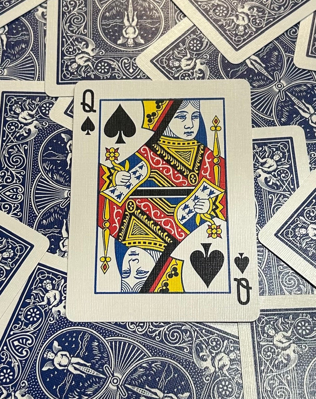 Blue One-Way Forcing Deck - Queen of Spades