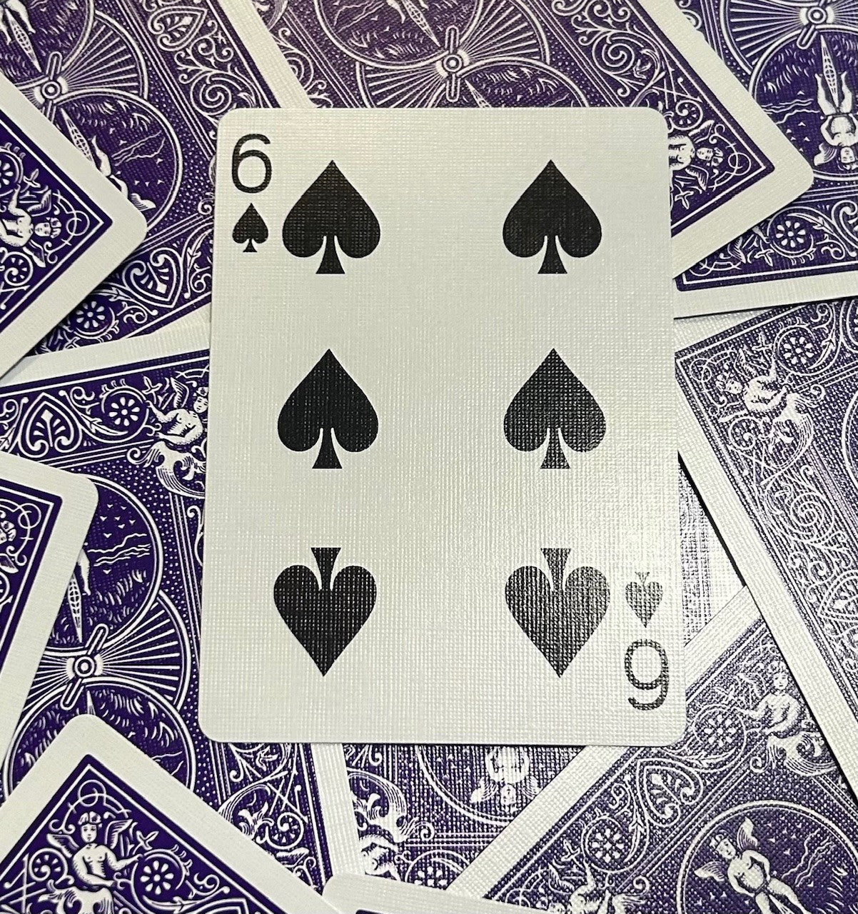 Purple One-Way Forcing Deck - 6 of Spades